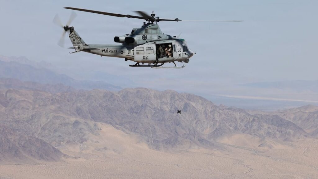 US Marine Corps tests using helicopter as mobile drone command center US Marine Corps tests using helicopter as mobile drone command center